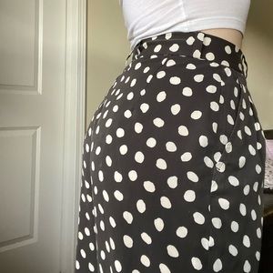 Wide leg polkadot pants
